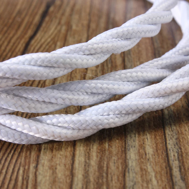 All Seasons Life Textilkabel 3-adrig Weiß Gedreht Stoffkabel ~1196