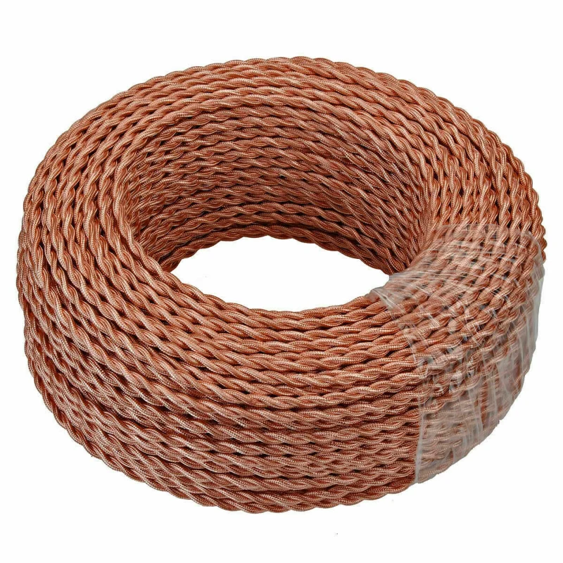 All Seasons Life Textilkabel Roségold – 3-adrig & Gedreht ~2954