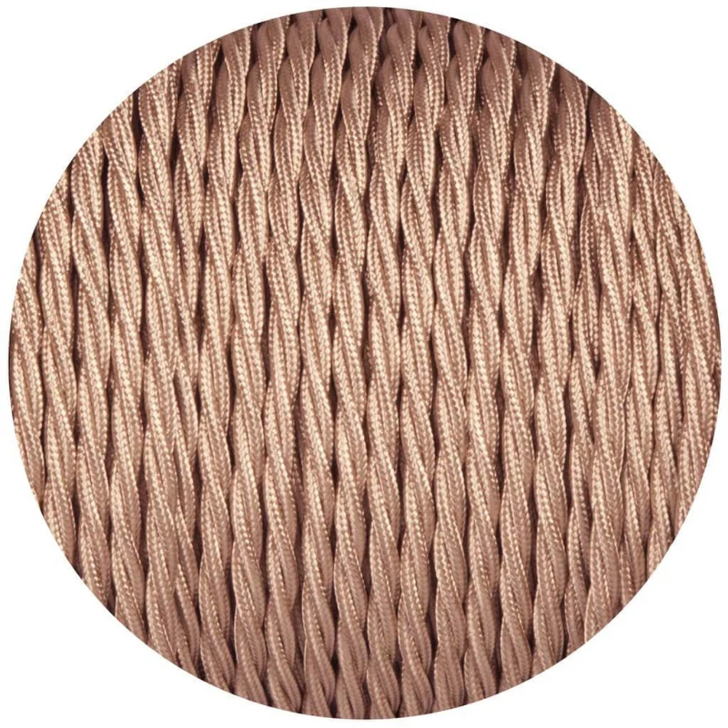 All Seasons Life Textilkabel Roségold – 3-adrig & Gedreht ~2954