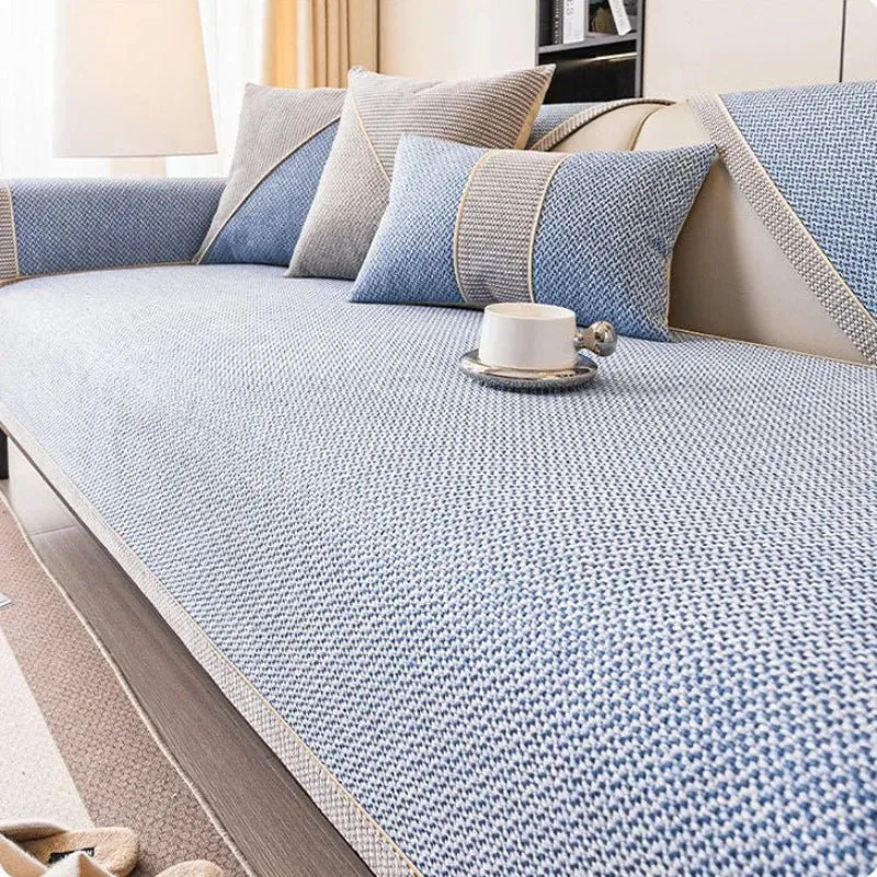 Modulaire Bankhoes Katoen-Linnen Antislip Gewatteerd Meubelprotectie Wasbaar Hoekbank Zitmeubel Sofahoes | Sansoti