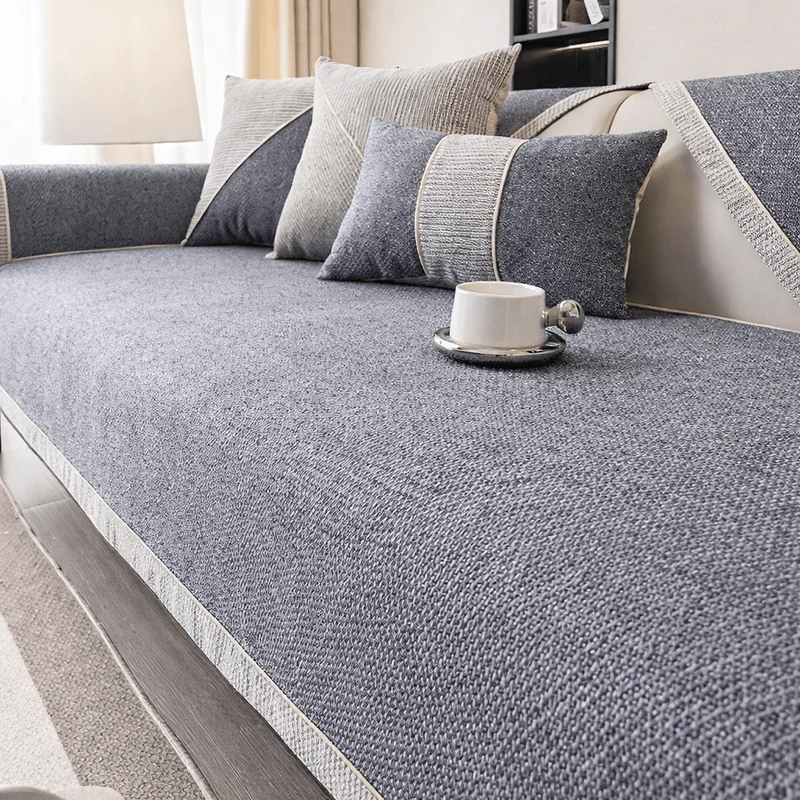 Modulaire Bankhoes Katoen-Linnen Antislip Gewatteerd Meubelprotectie Wasbaar Hoekbank Zitmeubel Sofahoes | Sansoti