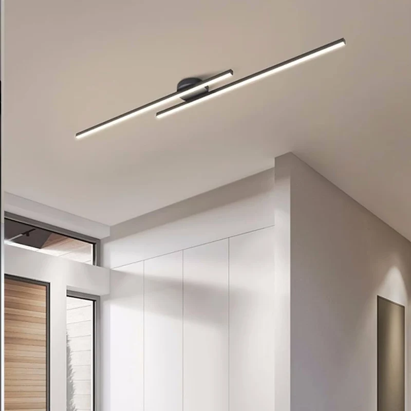 Semi-Inbouw Plafondlamp Aluminium LED Modern Zwart Wit Goud Dimbaar 35-47 Inch voor Woonkamer Slaapkamer | Sansoti