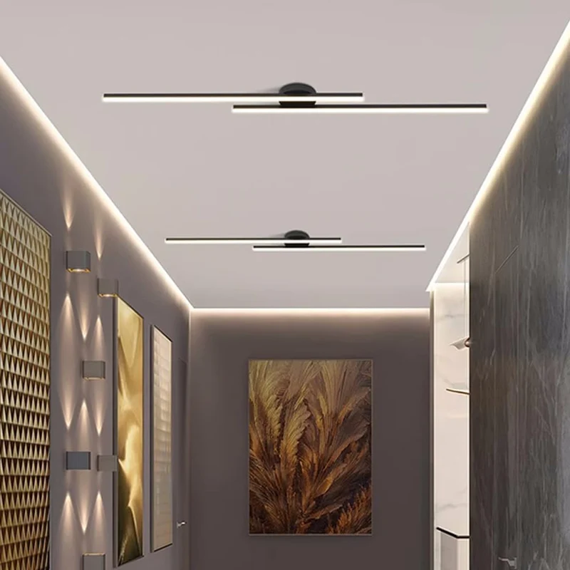 Semi-Inbouw Plafondlamp Aluminium LED Modern Zwart Wit Goud Dimbaar 35-47 Inch voor Woonkamer Slaapkamer | Sansoti