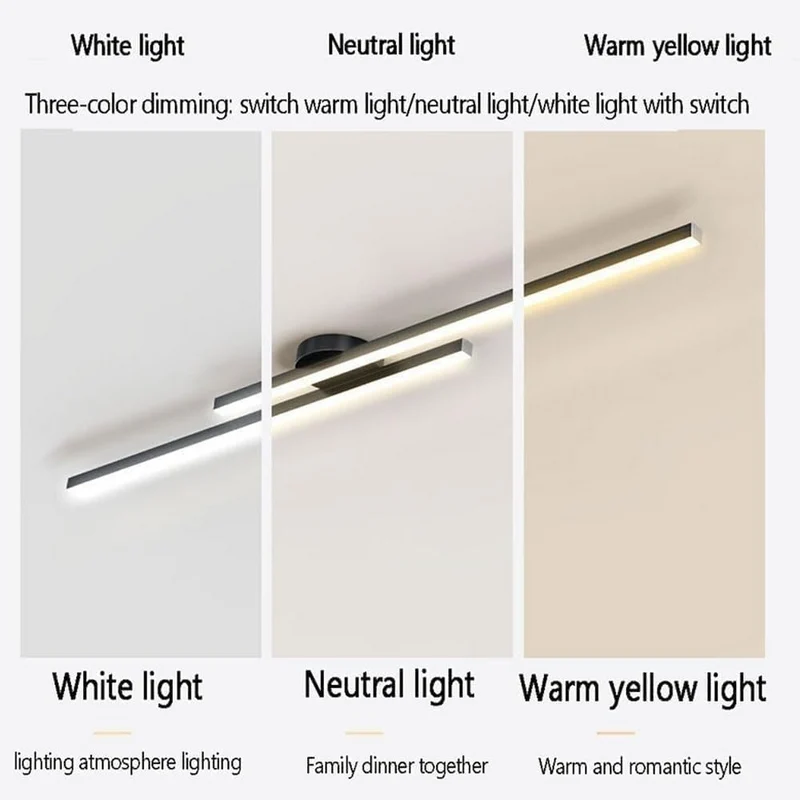 Semi-Inbouw Plafondlamp Aluminium LED Modern Zwart Wit Goud Dimbaar 35-47 Inch voor Woonkamer Slaapkamer | Sansoti