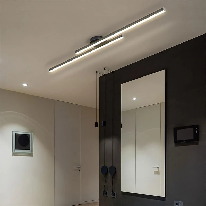 Semi-Inbouw Plafondlamp Aluminium LED Modern Zwart Wit Goud Dimbaar 35-47 Inch voor Woonkamer Slaapkamer | Sansoti