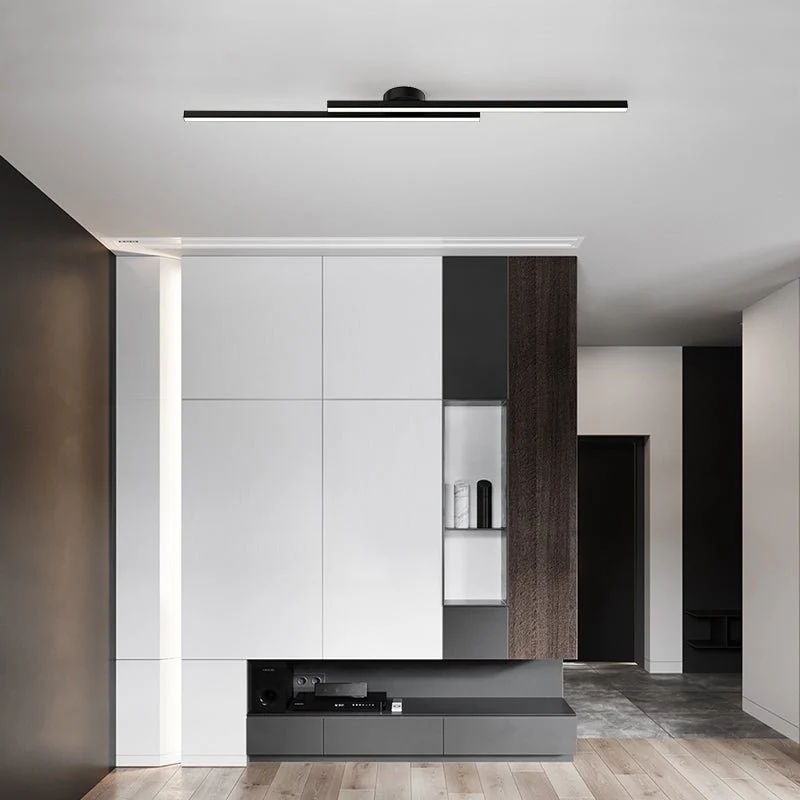 Semi-Inbouw Plafondlamp Aluminium LED Modern Zwart Wit Goud Dimbaar 35-47 Inch voor Woonkamer Slaapkamer | Sansoti