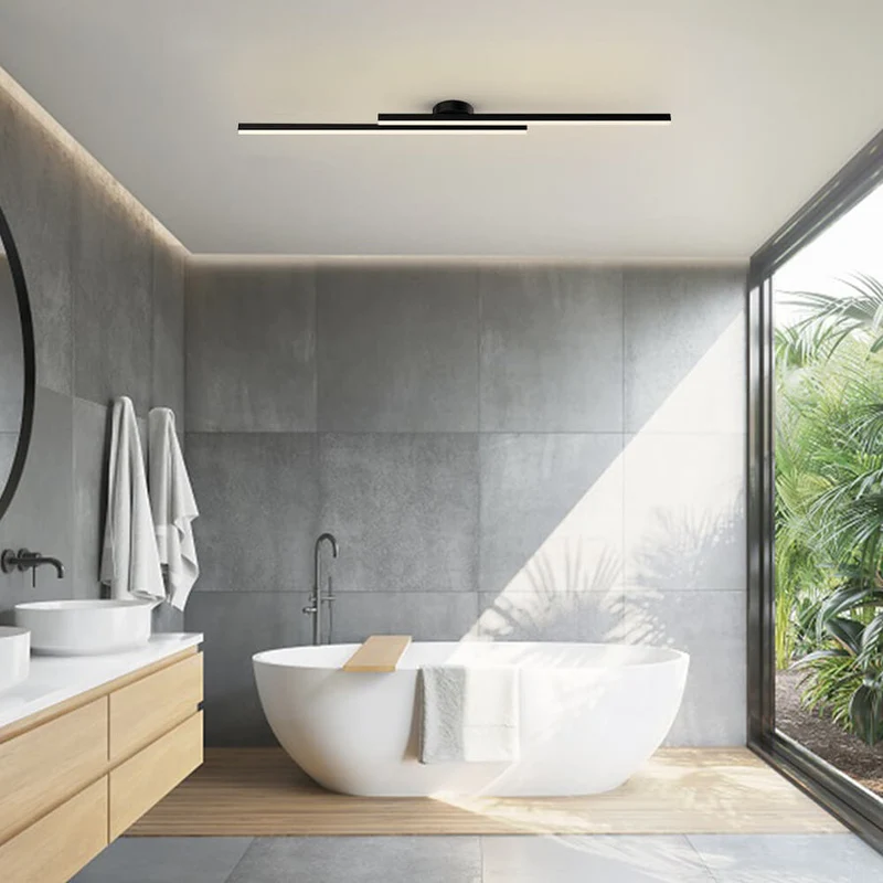 Semi-Inbouw Plafondlamp Aluminium LED Modern Zwart Wit Goud Dimbaar 35-47 Inch voor Woonkamer Slaapkamer | Sansoti