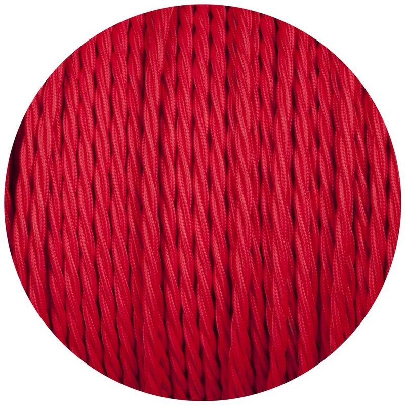 Rotes Kabel 2-adrig Verdreht Textilkabel stromkabel~1168