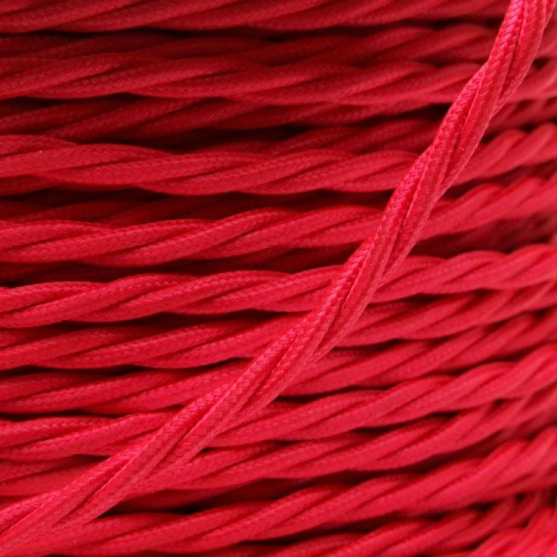 Rotes Kabel 2-adrig Verdreht Textilkabel stromkabel~1168