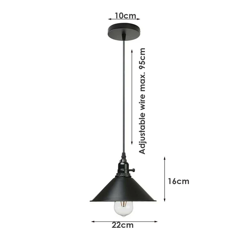 Vintage Industrie 3-Wege Deckenpendelleuchte Metall Retro Loft Hang Lampenschirm~1678