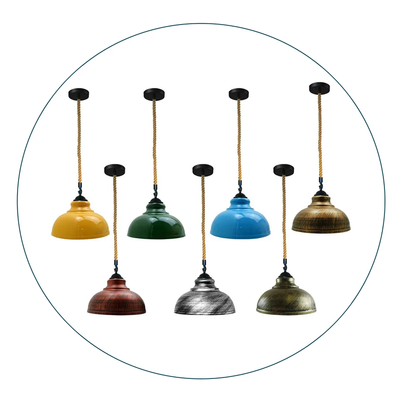 Moderne Pendelleuchte in Kuppelform – 29 cm, E27, mehrere Farben, höhenverstellbar, Retro-Metall-Design~1677