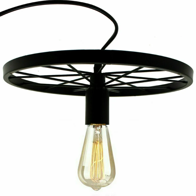 Rad Vintage Industrie Pendelleuchte | Schwarz | Ø 30 cm~1804