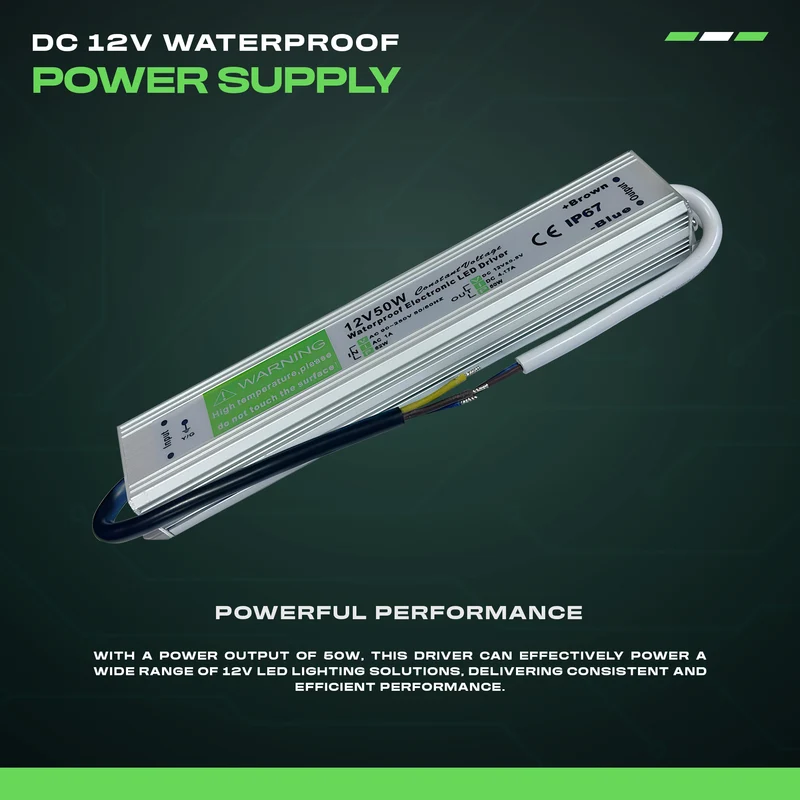 Wasserdichter LED-Treiber 50W IP67 12V, Überspannungs- & Kurzschlussschutz~1094