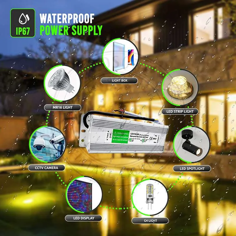 LED trafo 12 volt 10A | 120W | IP67 Wasserdicht netzteil~1092