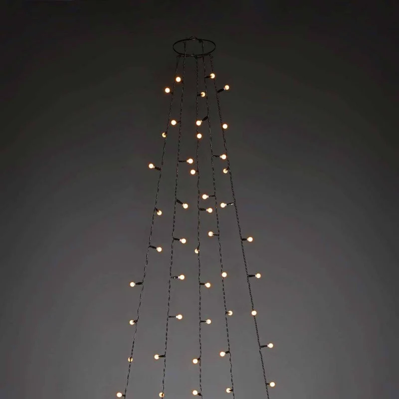 LED Baummantel mit Ring Ø 11 mit Globes 5 Stränge mit 40 Dioden 200 bernsteinfarbene Dioden