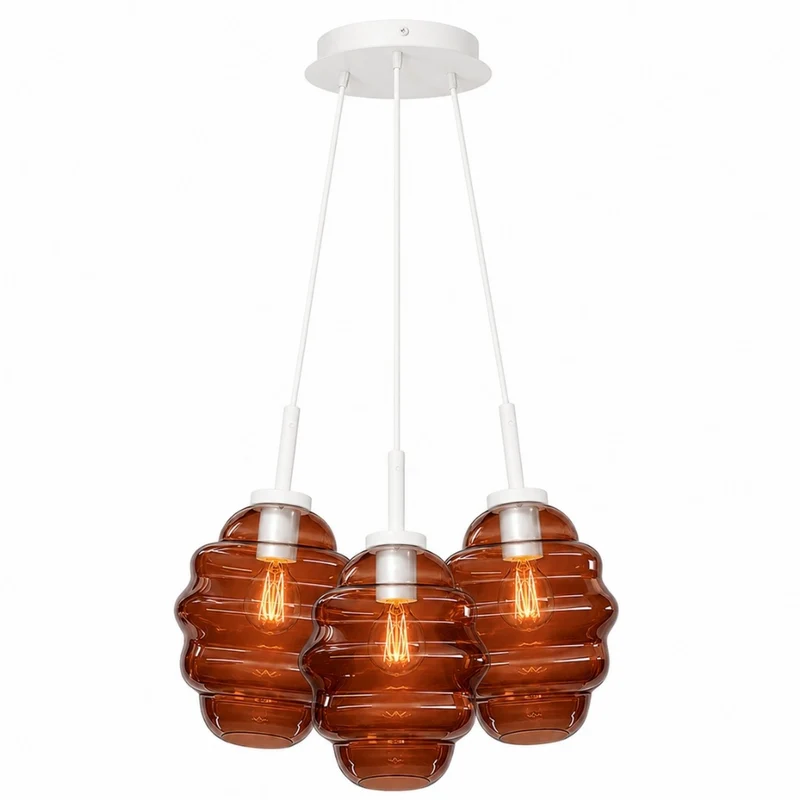 s.luce Echos Cluster Glas-Pendelleuchte 3-flammig 3x25cm