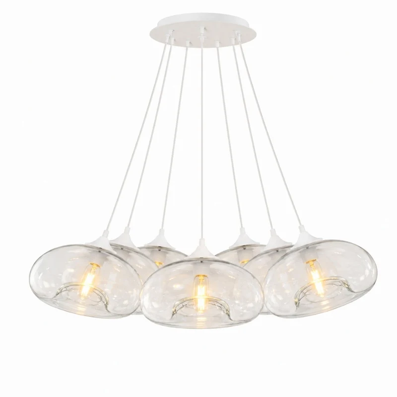 s.luce Cruet Cluster Glas-Pendelleuchte 7-flammig 7x28cm
