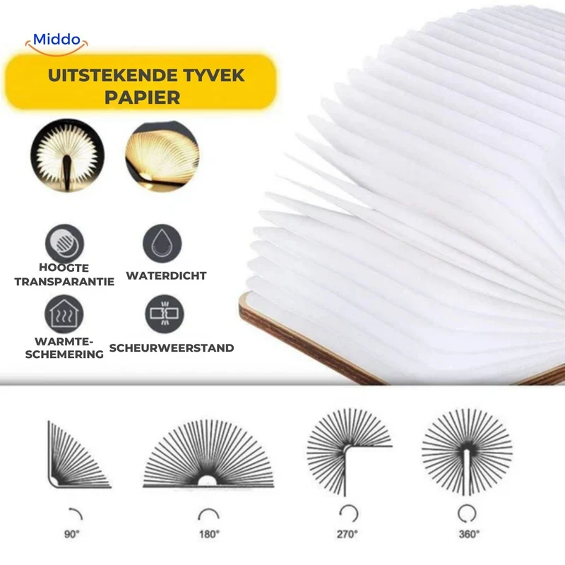 Vouwbare Houten Bureaulamp LED 3 Lichtstanden Oplaadbaar Compact Leeslamp Nachtlamp Magnetisch Sfeerlicht | Sansoti