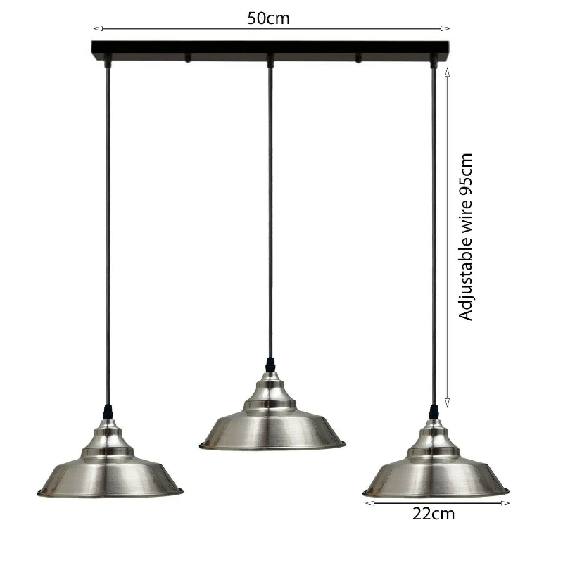 Mehrfachsteckdosen Hängelampen Satin Nickel decken-lampe~1349