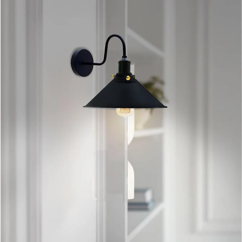 Retro Wandlampe mit Schwanenhals & Metall E27 ~1796