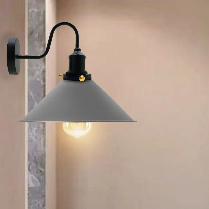 Retro Wandlampe mit Schwanenhals & Metall E27 ~1796