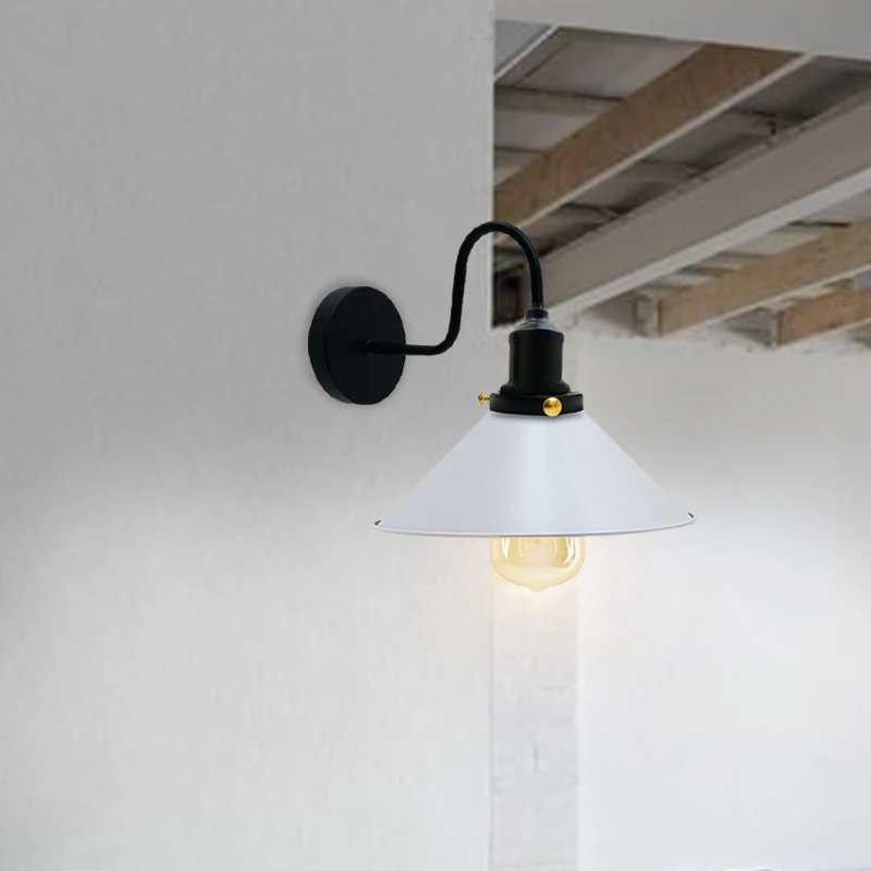Retro Wandlampe mit Schwanenhals & Metall E27 ~1796