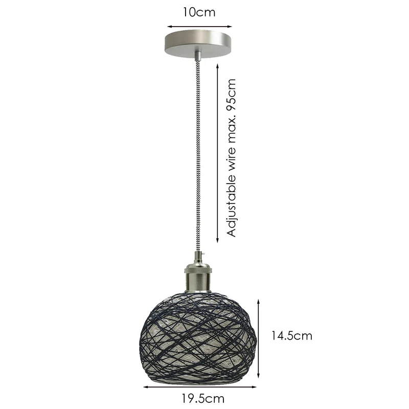 Globus-Industrie Vintage Lampe Retro Deckenlampe Pendelleuchte Kronleuchter E27 Käfig~1492