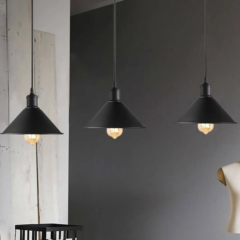 Pendelleuchte schwarz industrial Kegel deko lampen~1491