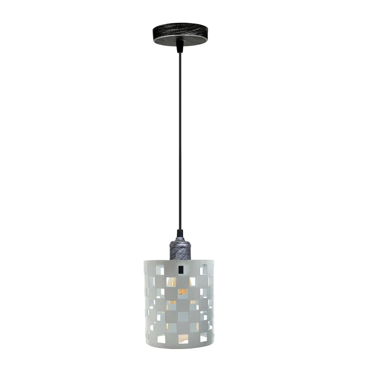 Vintage Industrial White Metal Deckenanhänger Pattern Shade Hanging Modern Retro Lighting Shade~1857