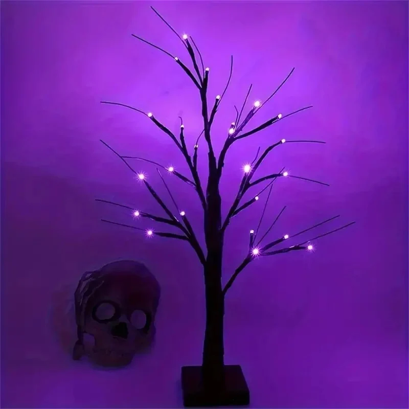 Berkentaklamp met LED-verlichting 61 cm Batterij op AA Sfeerverlichting Decoratieve Takkenverlichting Halloween | Sansoti