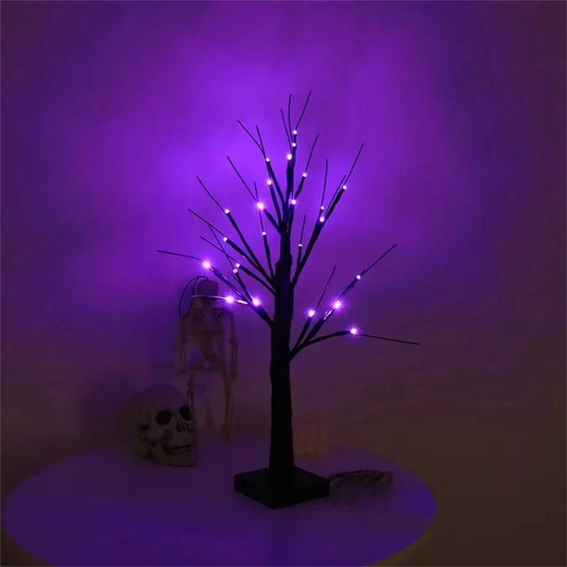 Berkentaklamp met LED-verlichting 61 cm Batterij op AA Sfeerverlichting Decoratieve Takkenverlichting Halloween | Sansoti