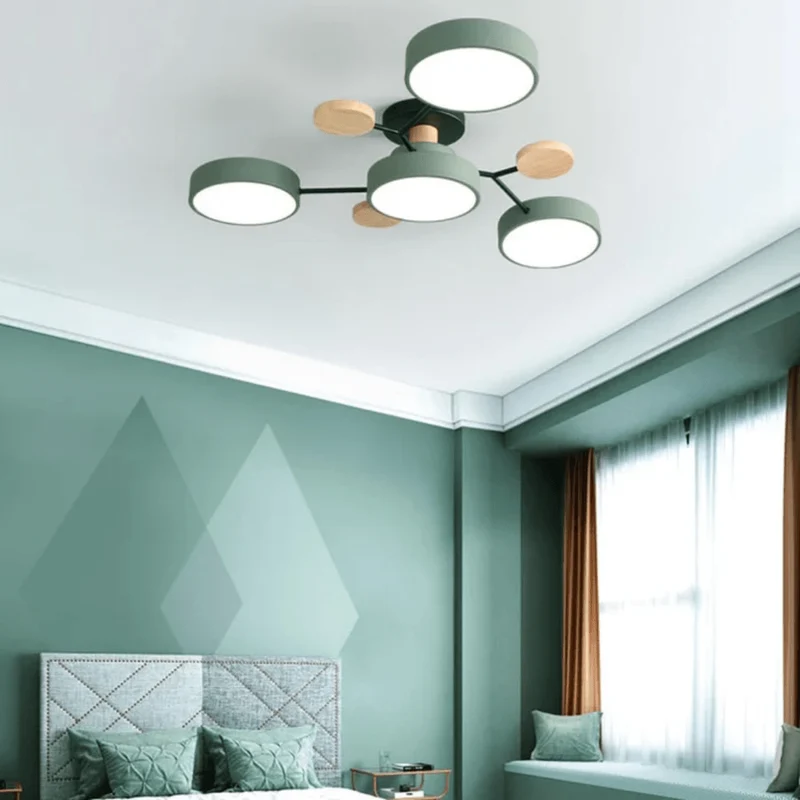 Ronde LED Plafondlamp Hout Metaal Modern Minimalistisch Design 89cm Warm Wit Verlichting Woonkamer Slaapkamer | Sansoti