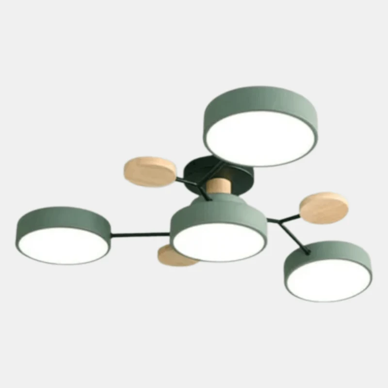 Ronde LED Plafondlamp Hout Metaal Modern Minimalistisch Design 89cm Warm Wit Verlichting Woonkamer Slaapkamer | Sansoti