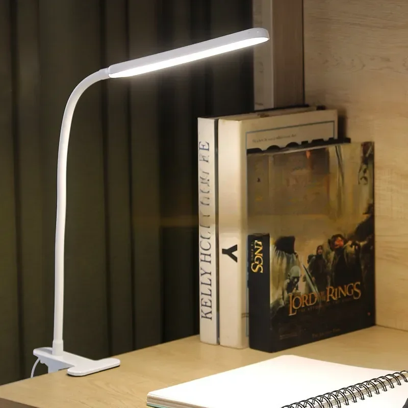 LED Klemlamp met Verstelbare Arm 3 Lichtstanden 10 Dimstanden USB Bureaulamp Leeslamp Flexibel Werkplek | Sansoti