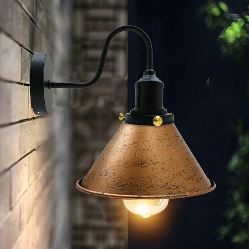 Vintage wandleuchte innen modern led Kegelschirm~1761
