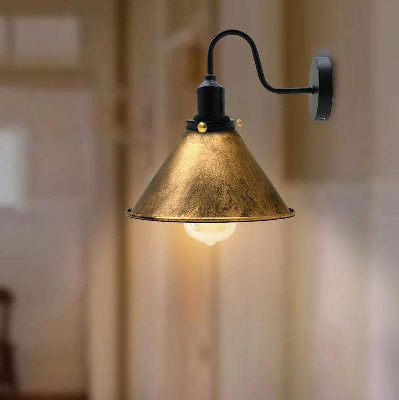 Vintage wandleuchte innen modern led Kegelschirm~1761