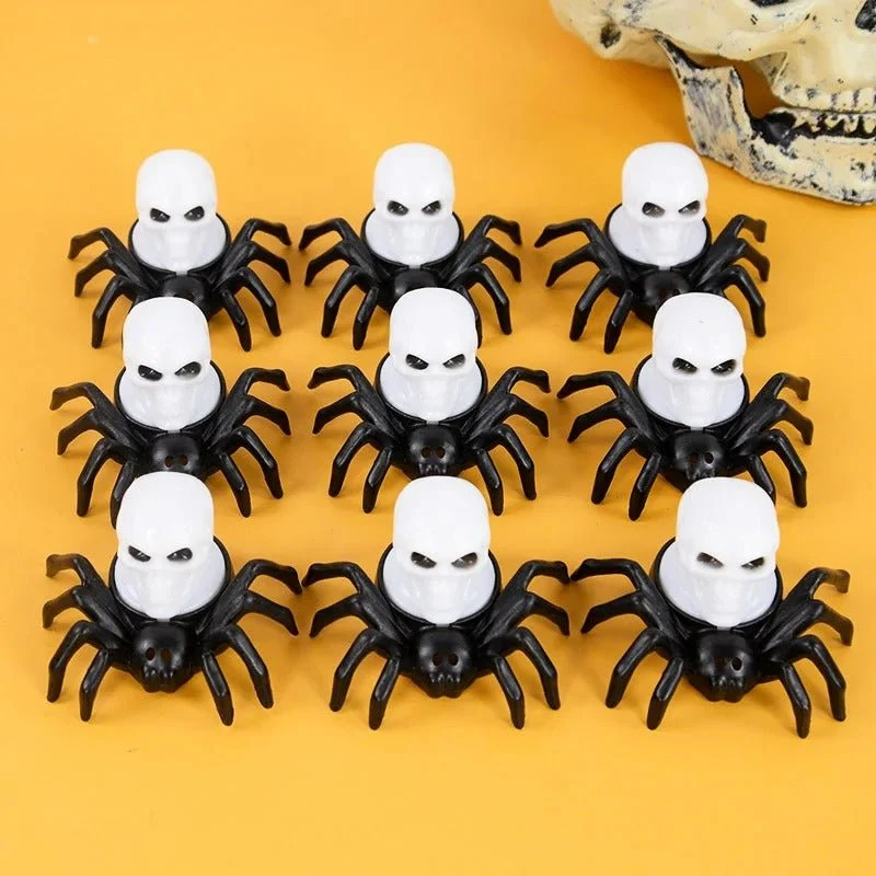 Halloween decoratielamp met spin en schedel - LED sfeerverlichting voor griezelige thema-avonden en feestjes | Sansoti