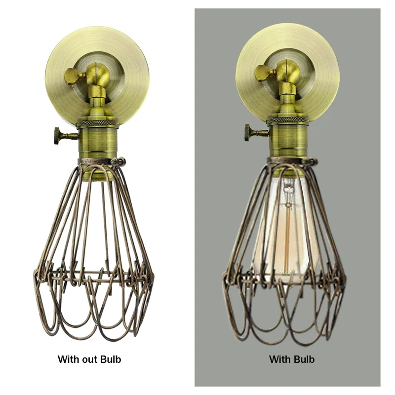 Kreative Retro Industrial E27 Wandleuchte Nordic Water Lilly Shaped Guard Wall Light aus Schmiedemetall~1846