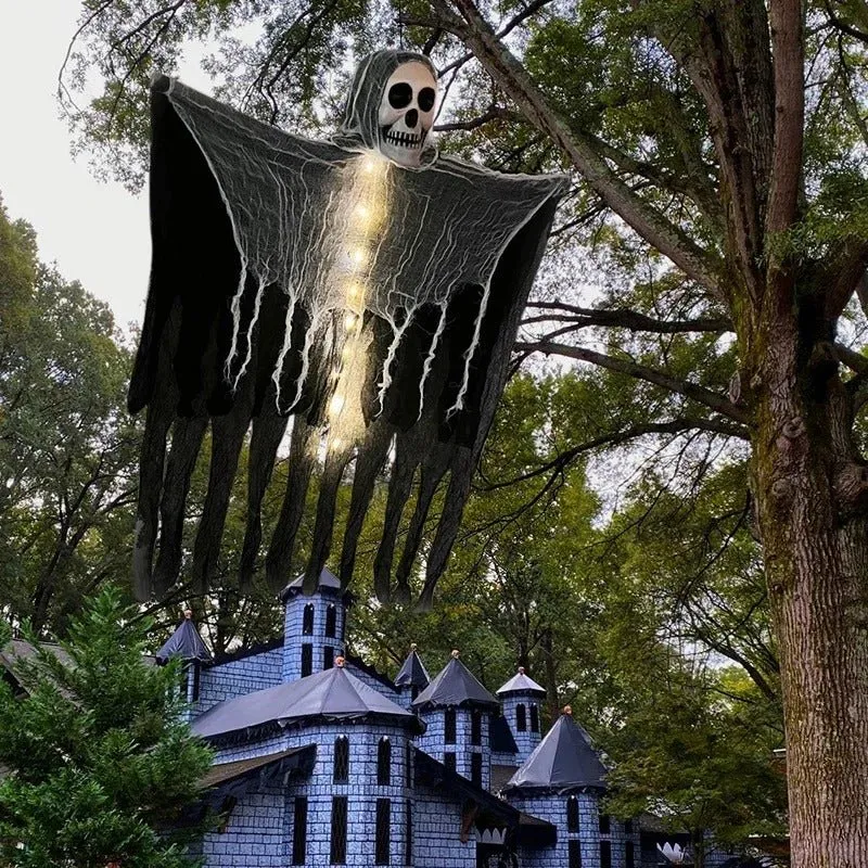 Verlichte Hangdecoratie Schedel met LED Spookgeest Binnen Buiten Halloween Feestversiering Griezelig Sfeer | Sansoti