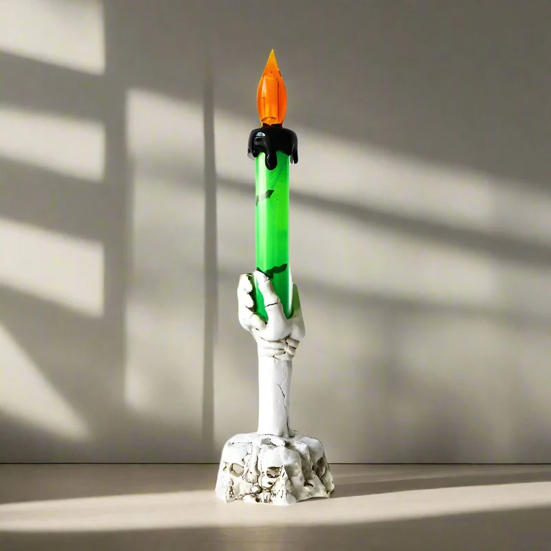 LED Skelethand Kandelaar met Flakkereffect voor Halloween Decoratie Tafel Gothic Sfeer Griezelige Ambiance | Sansoti