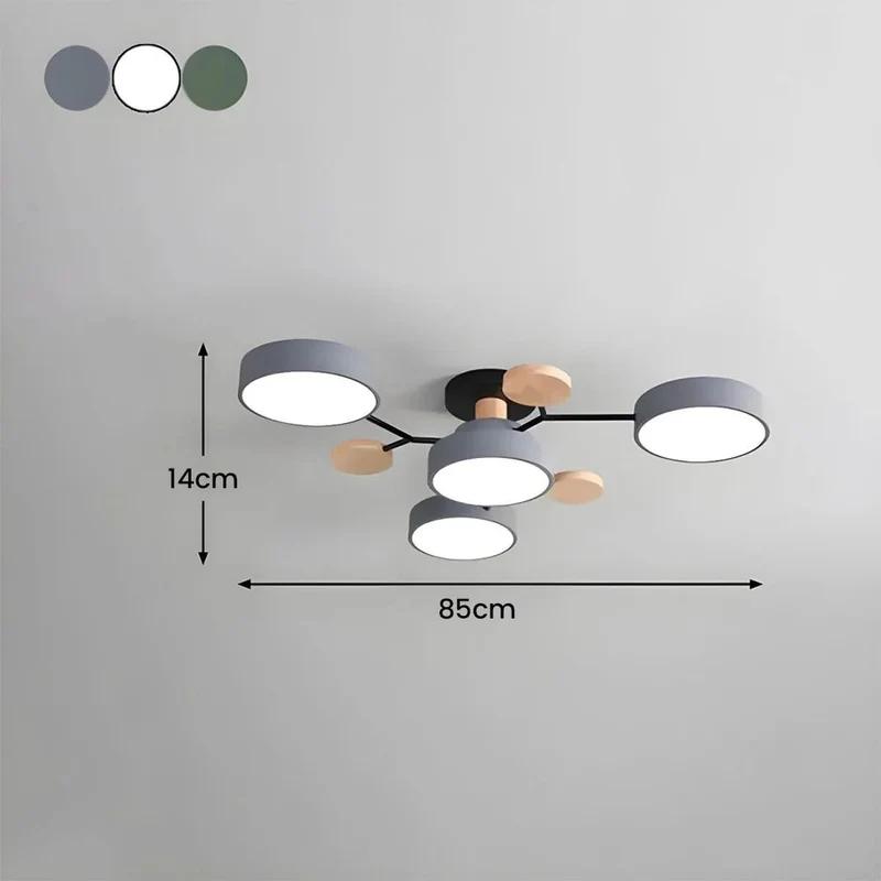 LED Plafondlamp Cirkelvorm Semi-Flush IJzer Acryl Moderne Dimbare Verlichting Woonkamer Slaapkamer Plafond | Sansoti