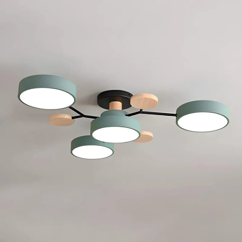 LED Plafondlamp Cirkelvorm Semi-Flush IJzer Acryl Moderne Dimbare Verlichting Woonkamer Slaapkamer Plafond | Sansoti