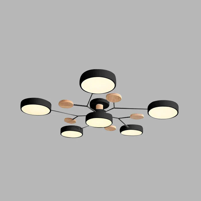 LED Plafondlamp Cirkelvorm Semi-Flush IJzer Acryl Moderne Dimbare Verlichting Woonkamer Slaapkamer Plafond | Sansoti