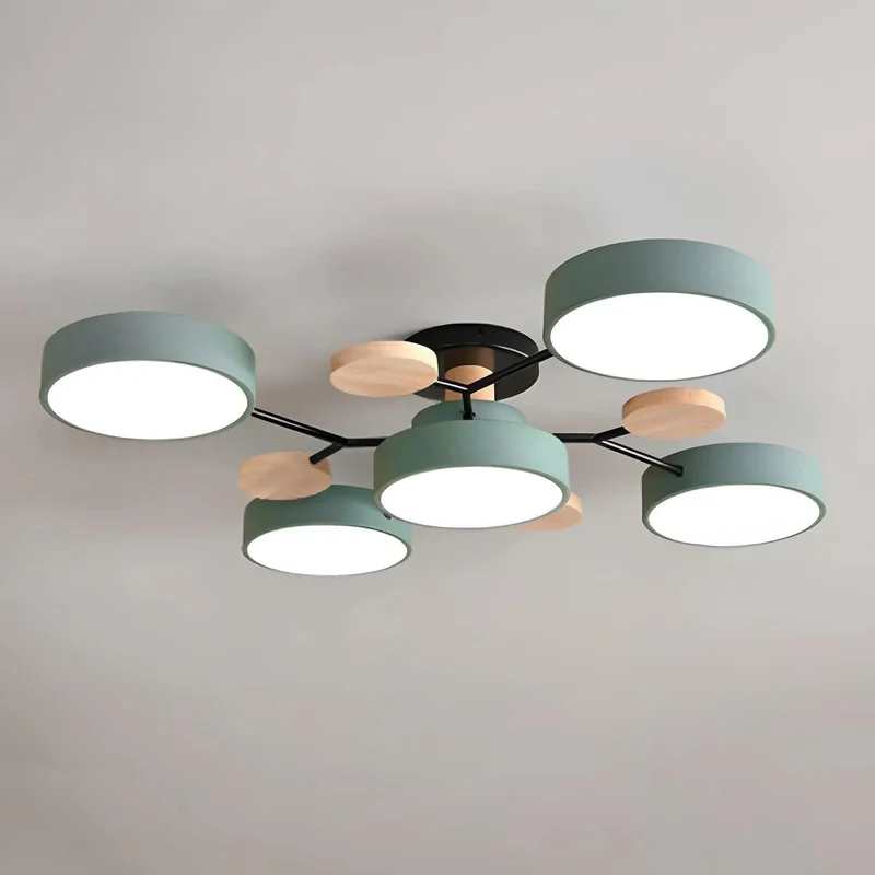 LED Plafondlamp Cirkelvorm Semi-Flush IJzer Acryl Moderne Dimbare Verlichting Woonkamer Slaapkamer Plafond | Sansoti