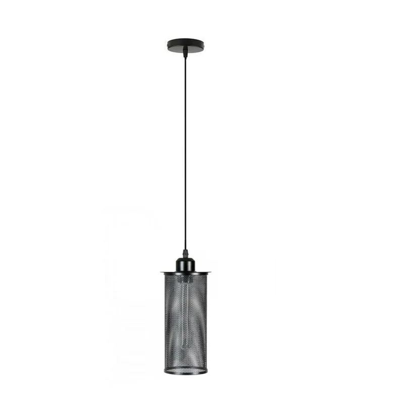 Schwarzes industrielles Loft Eisen Drahtkäfig Glasschirm Hängelampe~1326