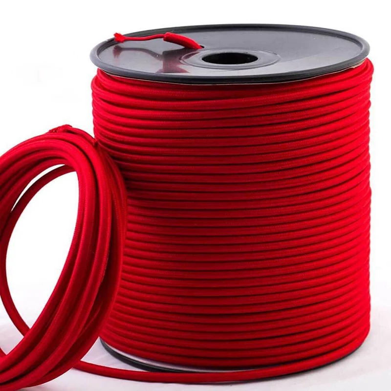 Rot Stromkabel Textilkabel Lampenkabel Textilleitung 2x0.75mm² Rund ~1146