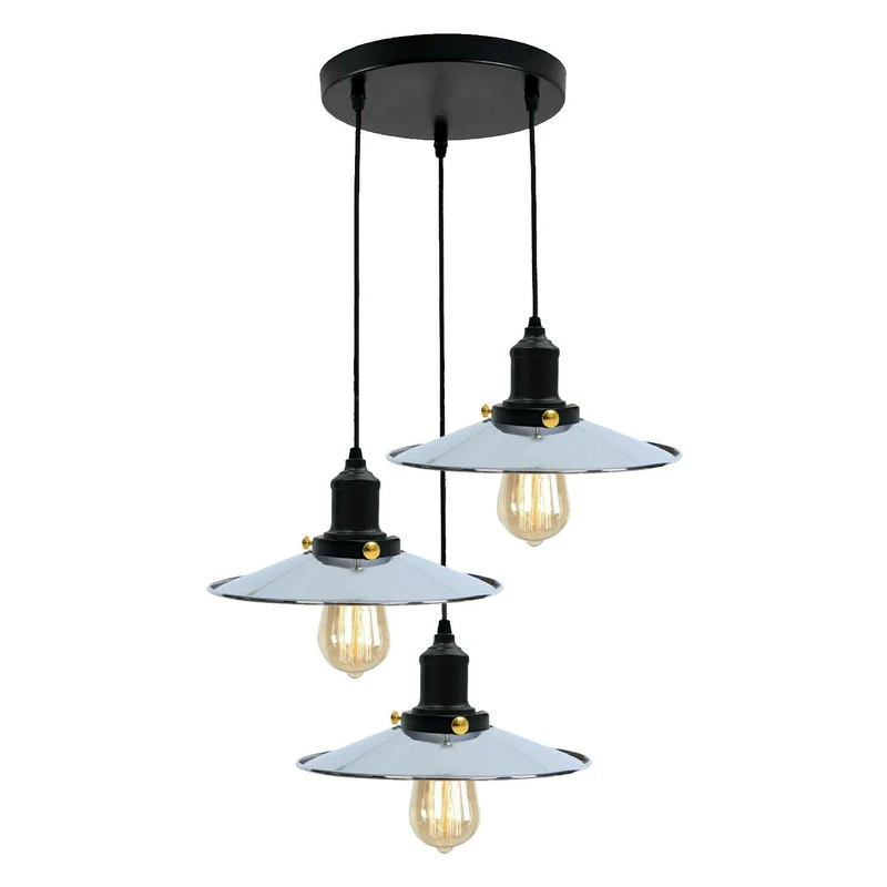 Moderne Pendelleuchte 3 Flammig Gelbes Messing Lampenschirm~1656