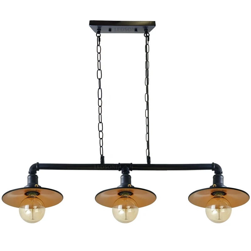 Pendelleuchte 3-flammig lampe rohr Hängelampen schwarz ~1651
