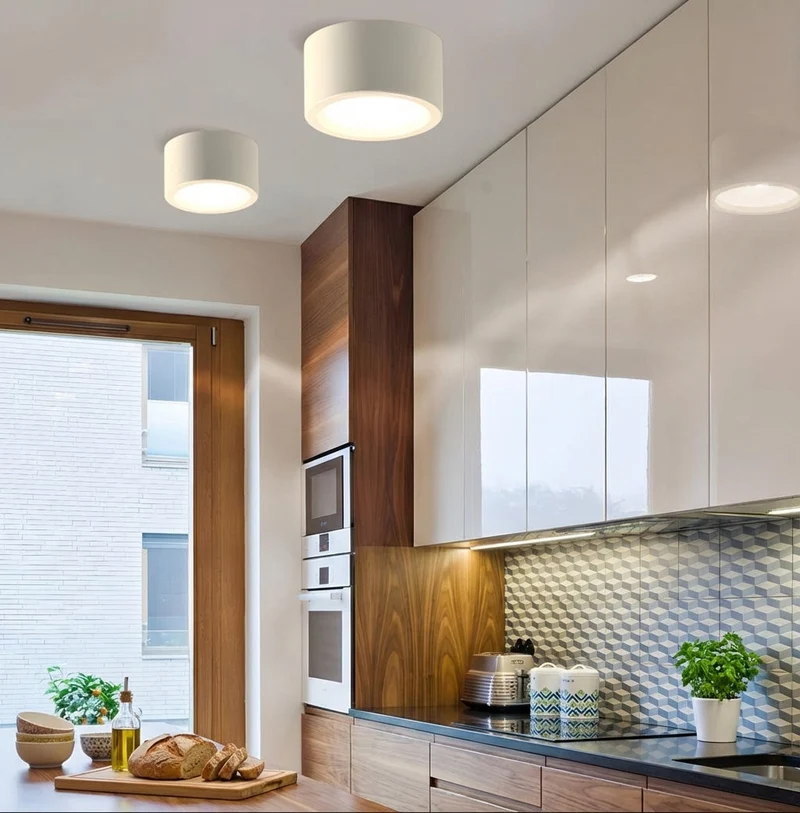 Ronde Plafondlamp Opbouw LED Verstelbaar Lichtkleur Zwart Wit 10-18 cm Woonkamer Hal Gang Keuken Slaapkamer | Sansoti