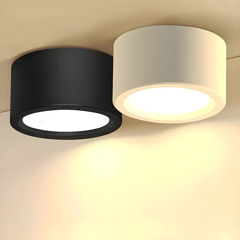 Ronde Plafondlamp Opbouw LED Verstelbaar Lichtkleur Zwart Wit 10-18 cm Woonkamer Hal Gang Keuken Slaapkamer | Sansoti